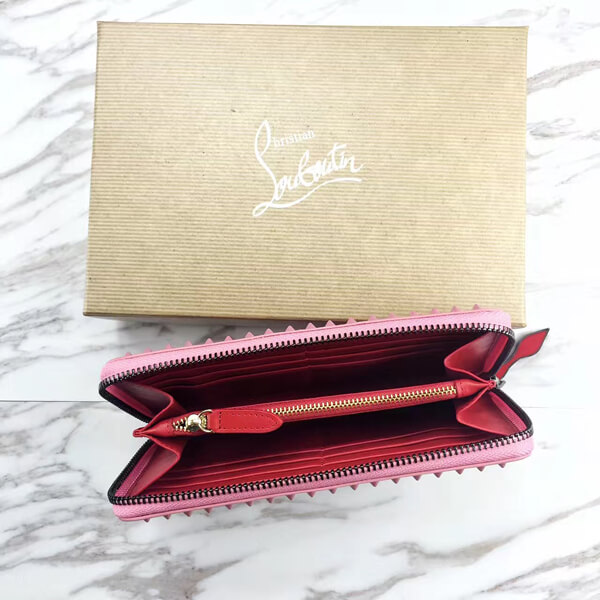 16SS新作 クリスチャン ルブタン コピー Christian Louboutin 1155105 ラウンドジップ長財布 FUXIA